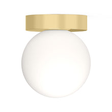 Load image into Gallery viewer, Bola Sphere LED Flush Mount Ceiling Light in Brass (6-Inch).
