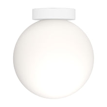 Load image into Gallery viewer, Bola Sphere LED Flush Mount Ceiling Light in Matte White (10-Inch).
