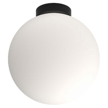 Load image into Gallery viewer, Bola Sphere LED Flush Mount Ceiling Light in Matte Black (16-Inch).
