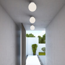 Load image into Gallery viewer, Bola Sphere LED Flush Mount Ceiling Light in Hallways.
