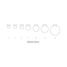 Load image into Gallery viewer, Bola Sphere LED Flush Mount Ceiling Light - line drawing.
