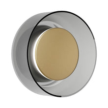 Load image into Gallery viewer, Totem LED Wall Light in Black/Brass/Smoke.
