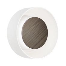 Load image into Gallery viewer, Totem LED Wall Light in White/Walnut/White.
