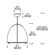 Load image into Gallery viewer, Paravo Pendant Light - line drawing.
