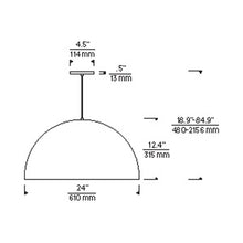 Load image into Gallery viewer, Powell Street Pendant Light - line drawing.
