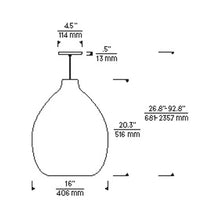 Load image into Gallery viewer, Quinton Pendant Light - line drawing.

