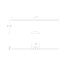 Load image into Gallery viewer, Reed LED Swing Arm Light - line drawing.

