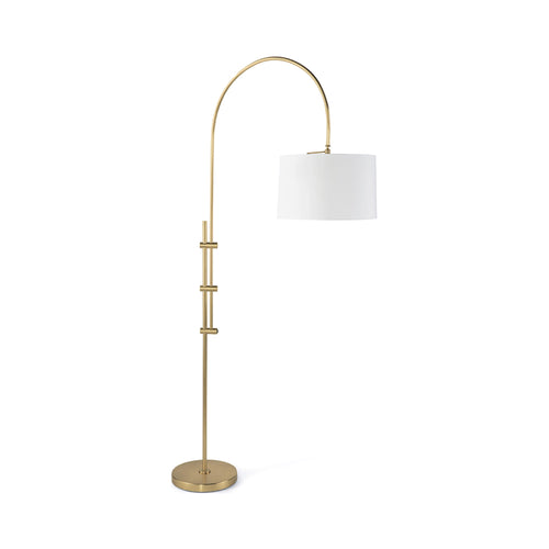 Arc Floor Lamp with Linen Shade.