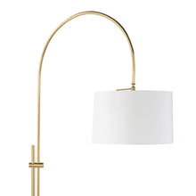 Load image into Gallery viewer, Arc Floor Lamp with Linen Shade in Detail.
