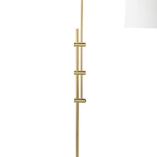 Load image into Gallery viewer, Arc Floor Lamp with Linen Shade in Detail.
