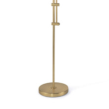 Load image into Gallery viewer, Arc Floor Lamp with Linen Shade in Detail.
