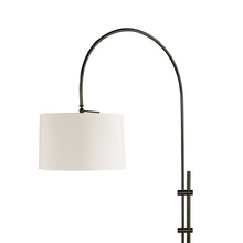 Load image into Gallery viewer, Arc Floor Lamp with Linen Shade in Detail.
