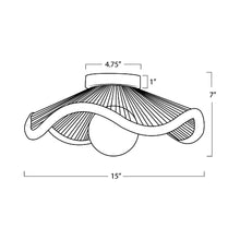 Load image into Gallery viewer, Coastal Living Provence Cafe Flush Mount Ceiling Light - line drawing.
