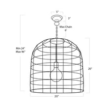 Load image into Gallery viewer, Fresco Pendant Light - line drawing.
