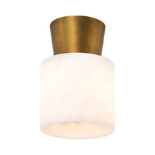 Load image into Gallery viewer, Hazel Flush Mount Ceiling Light in Natural Brass.
