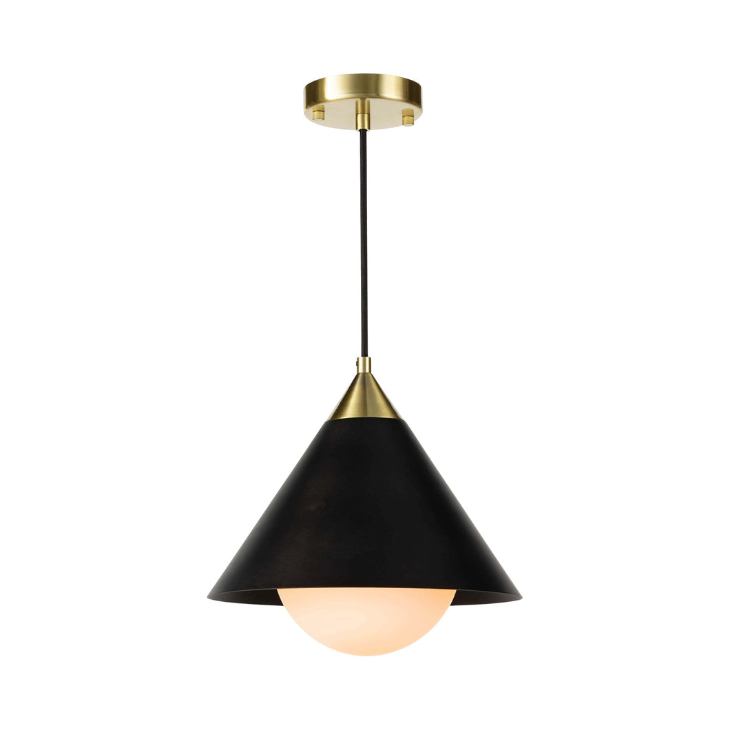 Hilton Pendant Light in Blackened Brass.