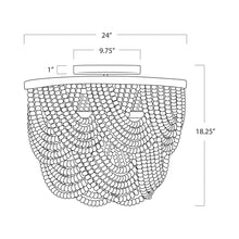 Load image into Gallery viewer, Lorelei Flush Mount Ceiling Light - line drawing.
