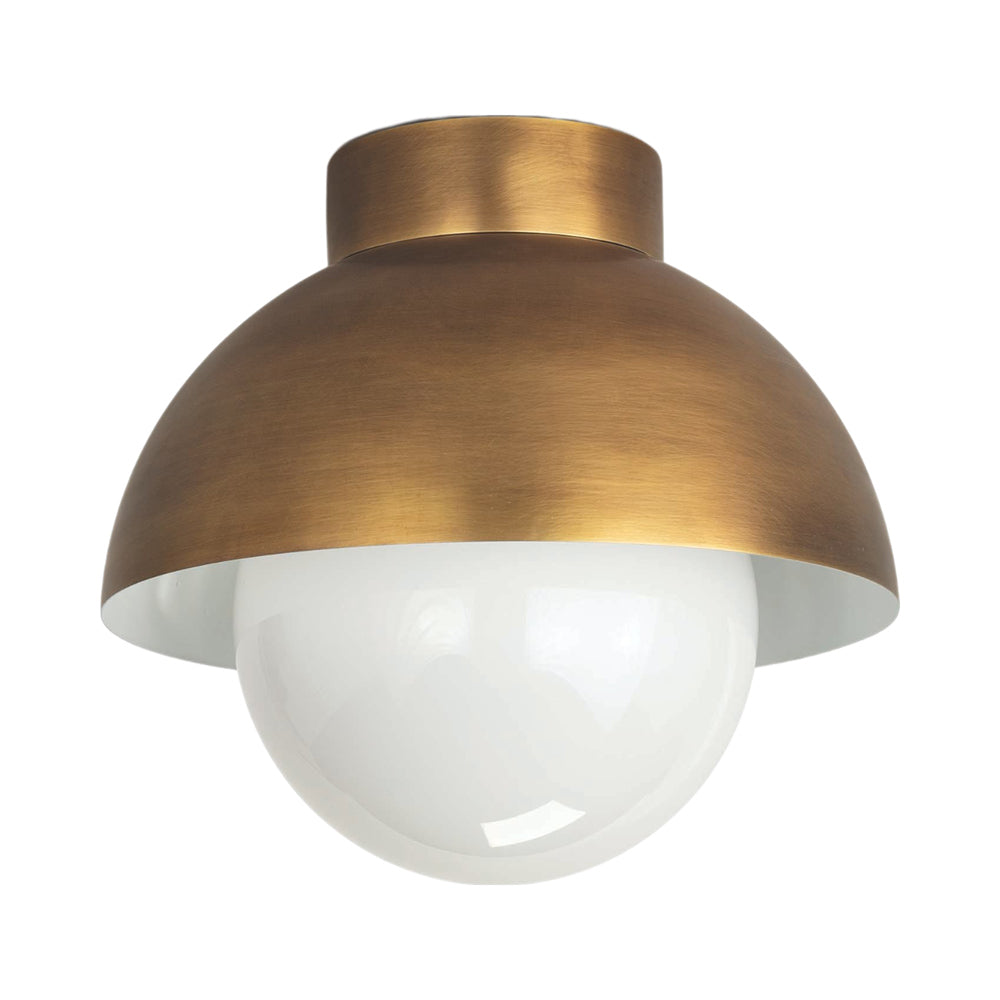 Montreux Flush Mount Ceiling Light in Natural Brass.