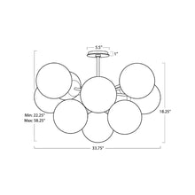 Load image into Gallery viewer, Shine Flush Mount Ceiling Light - line drawing.
