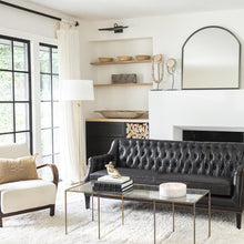 Load image into Gallery viewer, Southern Living Fisher Floor Lamp in living room.
