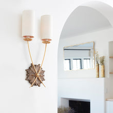Load image into Gallery viewer, Southern Living Louis Wall Light in living room.
