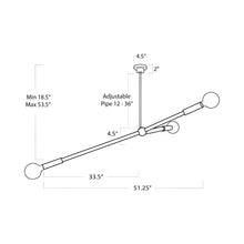Load image into Gallery viewer, Talon Chandelier - line drawing.

