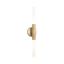 Load image into Gallery viewer, Wick Wall Light in Natural Brass.
