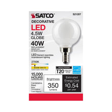 Load image into Gallery viewer, Candelabra Base G Type LED Bulb in Detail.
