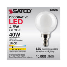 Load image into Gallery viewer, Candelabra Base G Type LED Bulb in Detail.

