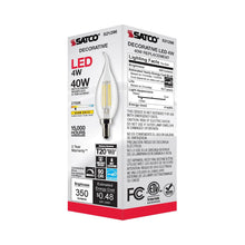 Load image into Gallery viewer, Edison Style Candelabra Base CA Type LED Bulb in Detail.
