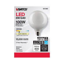 Load image into Gallery viewer, Medium Base G Type LED Bulb in Detail.
