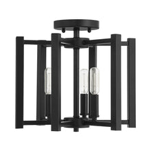 Load image into Gallery viewer, Benson Semi Flush Mount Ceiling Light in Matte Black.
