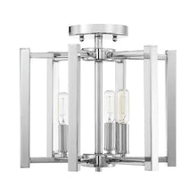 Load image into Gallery viewer, Benson Semi Flush Mount Ceiling Light in Satin Nickel.
