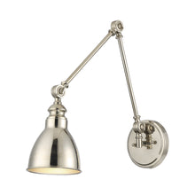 Load image into Gallery viewer, Dakota Adjustable Wall Light in Polished Nickel.
