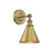 Load image into Gallery viewer, Glenn Adjustable Wall Light in Warm Brass.
