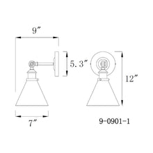 Load image into Gallery viewer, Glenn Adjustable Wall Light - line drawing.
