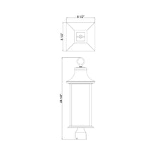 Load image into Gallery viewer, Hancock Outdoor Post Light - line drawing.
