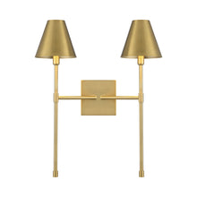 Load image into Gallery viewer, Jefferson Double Wall Light in Warm Brass.
