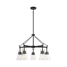 Load image into Gallery viewer, Lakewood Chandelier in Matte Black.
