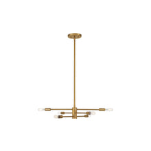 Load image into Gallery viewer, Lyrique Chandelier in Warm Brass (6-Light).
