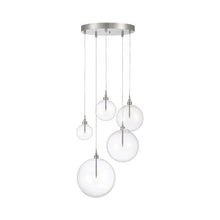 Load image into Gallery viewer, Meridian M10099 Multi Light Pendant Light in Brushed Nickel.
