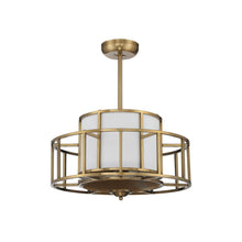 Load image into Gallery viewer, Oslo Fan D&#39;Lier in Warm Brass.
