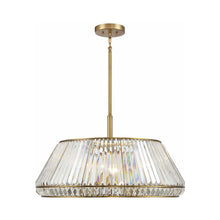Load image into Gallery viewer, Pyramid Pendant Light in Warm Brass.
