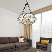 Load image into Gallery viewer, Tartan Pendant Light in living room.
