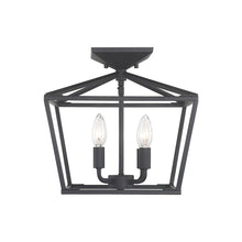 Load image into Gallery viewer, Townsend Semi Flush Mount Ceiling Light in Matte Black.
