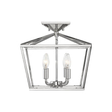 Load image into Gallery viewer, Townsend Semi Flush Mount Ceiling Light in Polished Nickel.
