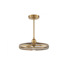 Load image into Gallery viewer, Wetherby LED Fan D&#39;Lier in Satin Nickel.
