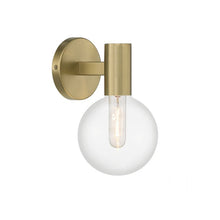 Load image into Gallery viewer, Wright Bath Wall Light in Warm Brass.

