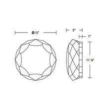 Load image into Gallery viewer, Carat LED Flush Mount Ceiling Light - line drawing.
