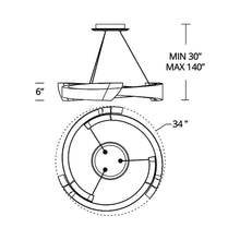 Load image into Gallery viewer, Embrace LED Pendant Light - line drawing.
